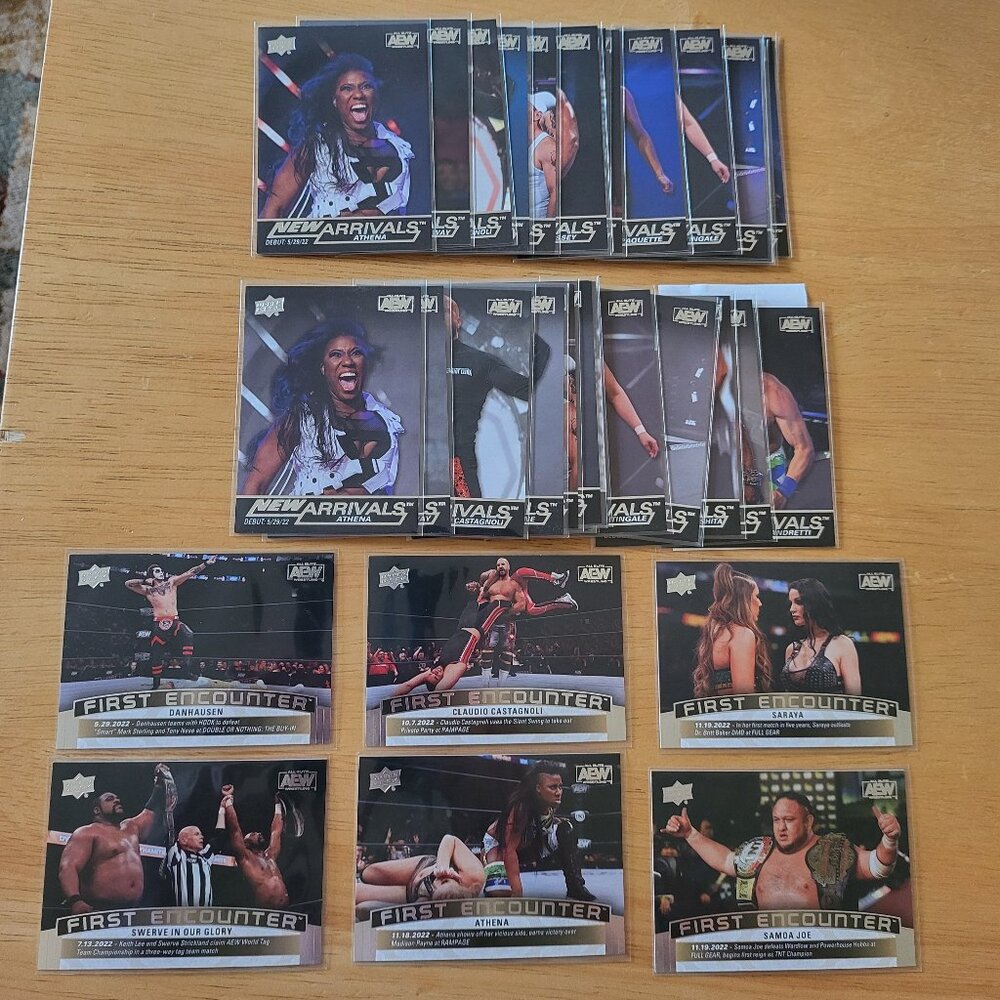 2022 Upper Deck AEW New Arrivals Complete Set Base Silver First Encounter Achiev